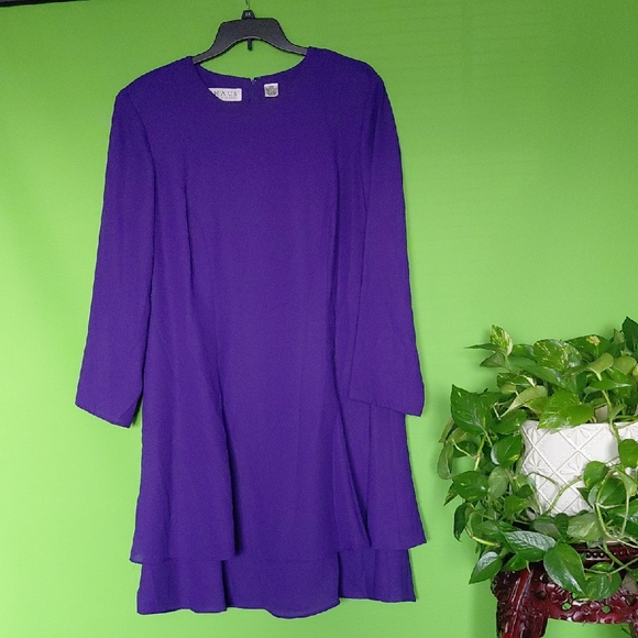 Chaus Dresses & Skirts - Chaus  Purple Long Sleeve Dress, Sz. 20W